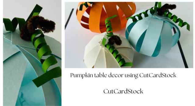 Pumpkin table decor using CutCardStock