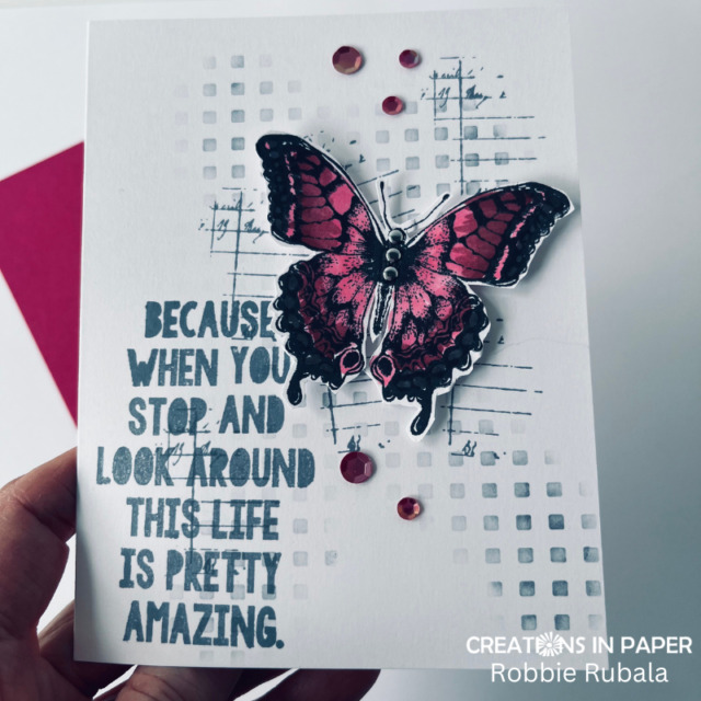 Stenciled and stamped background idea