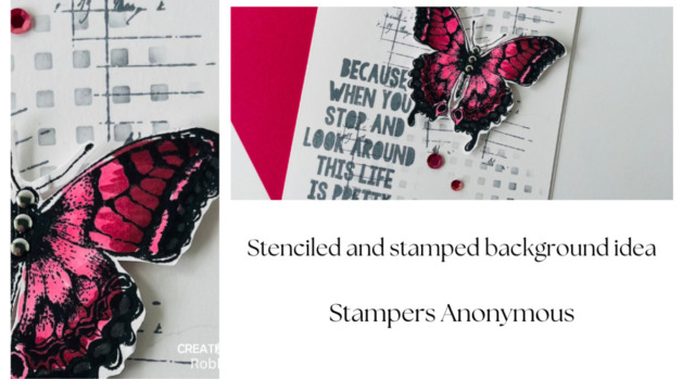 Stenciled and stamped background idea