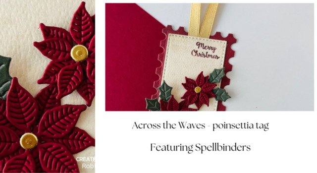 Across the Waves - poinsettia tag