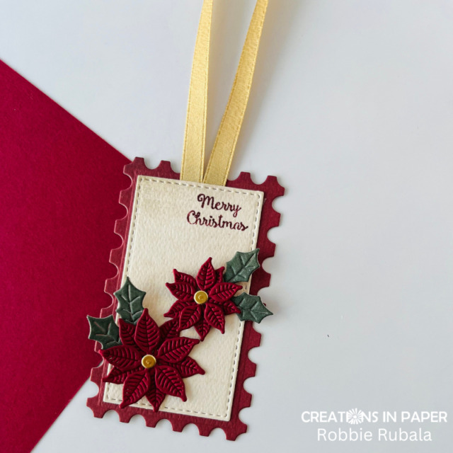 Across the Waves - poinsettia tag