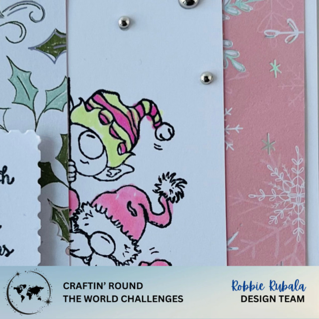 Fun peeking stamp for Craftin' Round the World