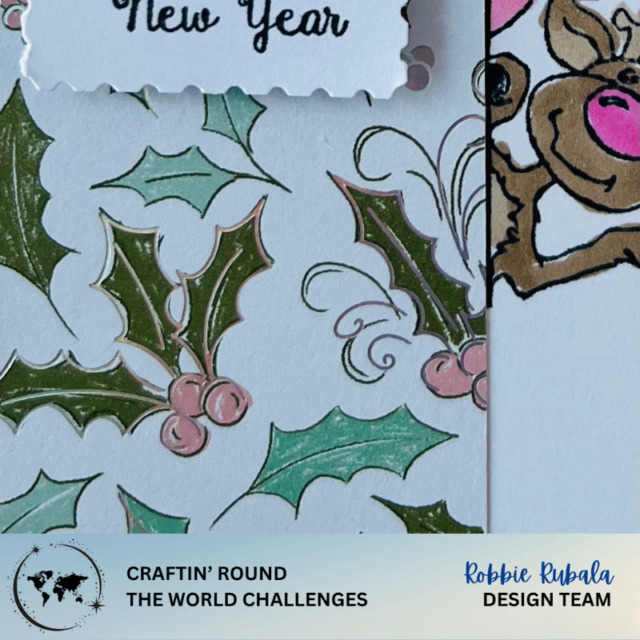 Fun peeking stamp for Craftin' Round the World