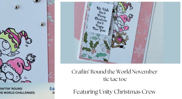 Fun peeking stamp for Craftin' Round the World