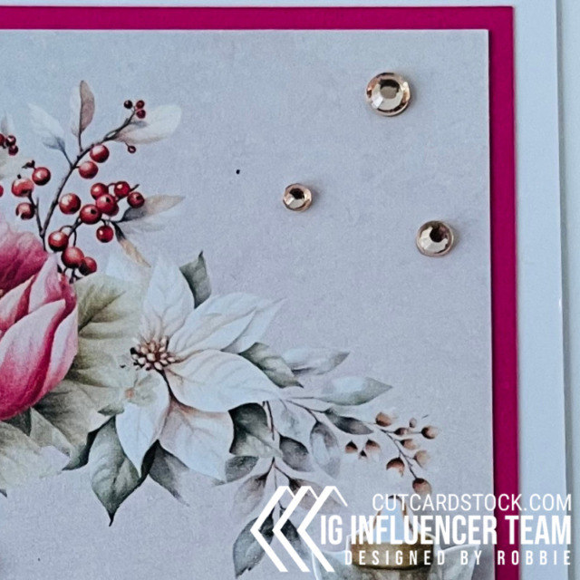 Pink Christmas card using CutCardStock