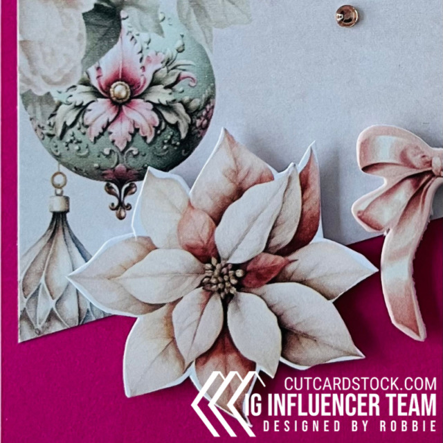 Pink Christmas card using CutCardStock