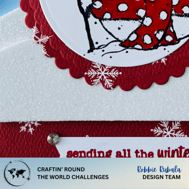 Cute snowman for color challenge at Craftin' Round the World