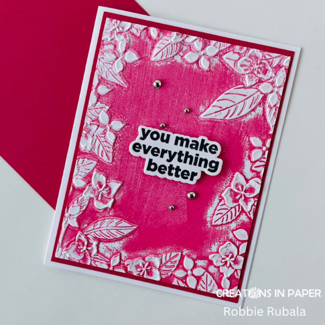 Anything Goes Saturday - inking an embossing folder