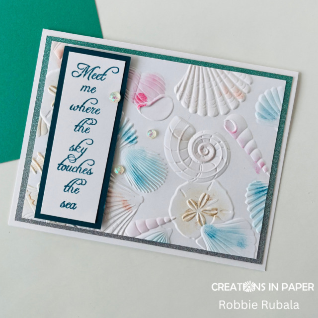 Anything Goes Saturday - seashell embossing folder idea