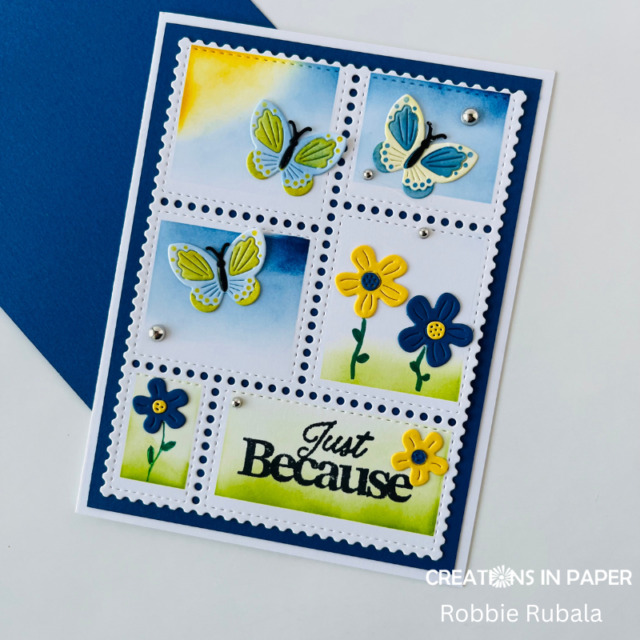 Anything Goes Saturday - cute postage die card