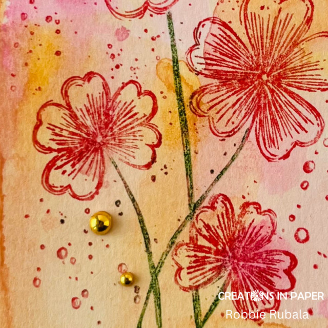 Sunday ideas - stamping on a watercolor background