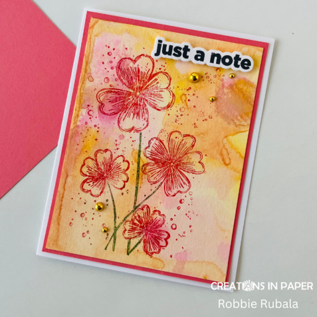 Sunday ideas - stamping on a watercolor background