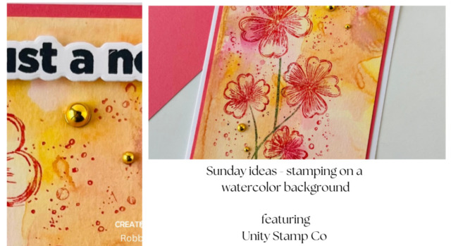 Sunday ideas - stamping on a watercolor background