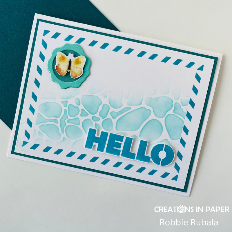 Anything Goes Saturday - stencil Hello - Creations in Paper