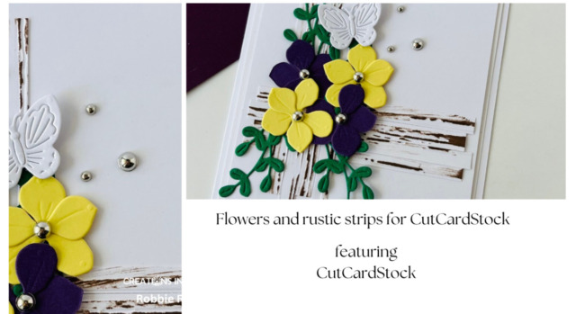 Flowers and rustic strips for CutCardStock