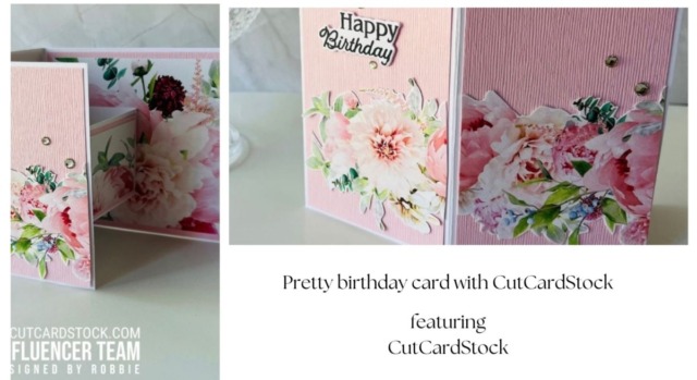 Pretty birthday card with CutCardStock