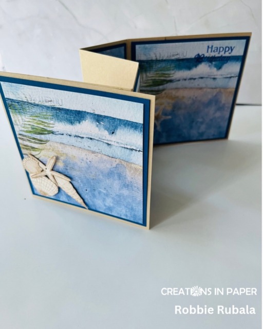 A Little Birthday Paradise: Blue Beach-Themed Birthday Card