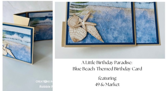 A Little Birthday Paradise: Blue Beach-Themed Birthday Card