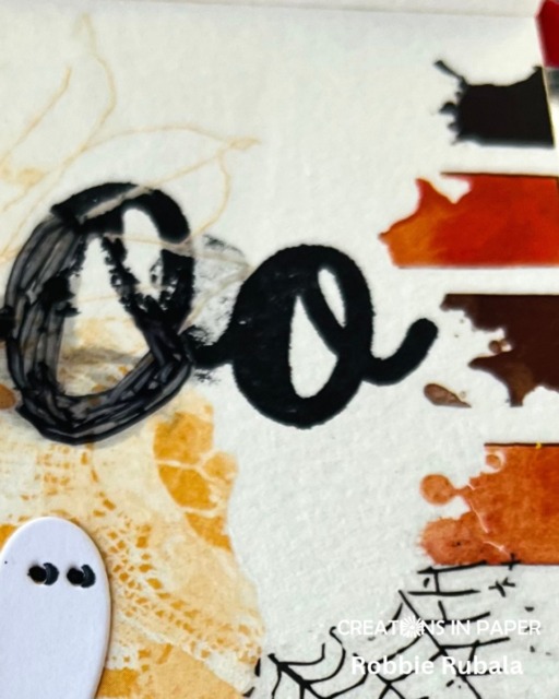 A Spooktacular Mixed Media Adventure: Spider Web, Haunted House & Ghosts