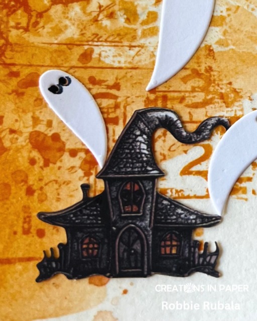 A Spooktacular Mixed Media Adventure: Spider Web, Haunted House & Ghosts
