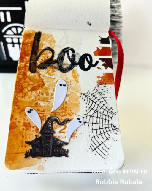 A Spooktacular Mixed Media Adventure: Spider Web, Haunted House & Ghosts