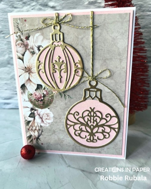 Elegant Christmas Sparkle: Pretty Paper and Golden Ornament Die Cuts