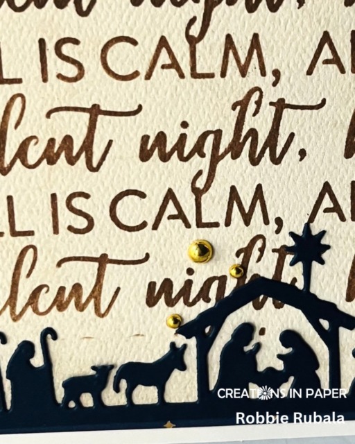 Silent Night: A Christmas Card Featuring a Song Stencil and a Nativity Die Cut