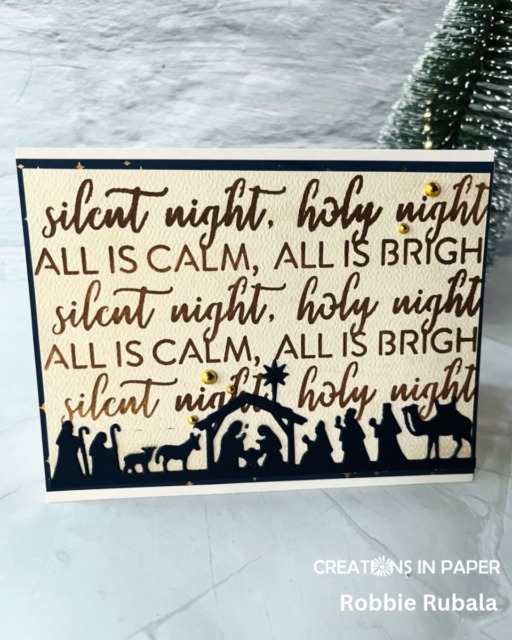 Silent Night: A Christmas Card Featuring a Song Stencil and a Nativity Die Cut