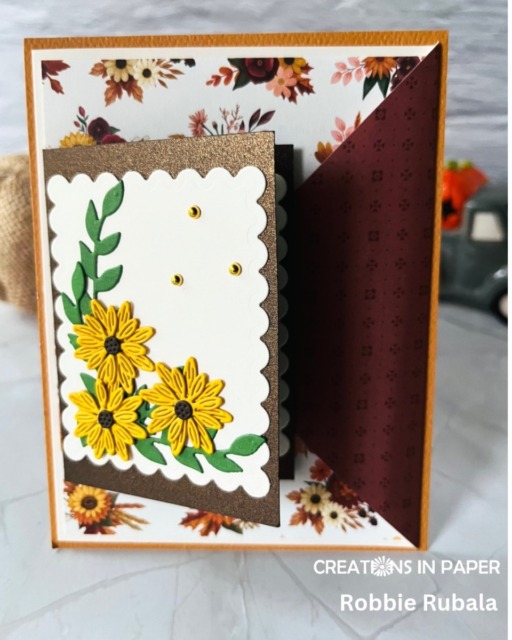 Sunflower Fancy Fold Card Tutorial 🌻 | Turning a Place Card into a Beautiful Card Design!